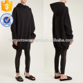 Sweat-shirt à capuche en jersey fendu noir OEM / ODM Fabrication en gros de mode femmes vêtements (TA7016H)